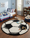 Whimsy Wonders Wool Collection Area Rug -  Volcano Round Black and White  lifestyle 7