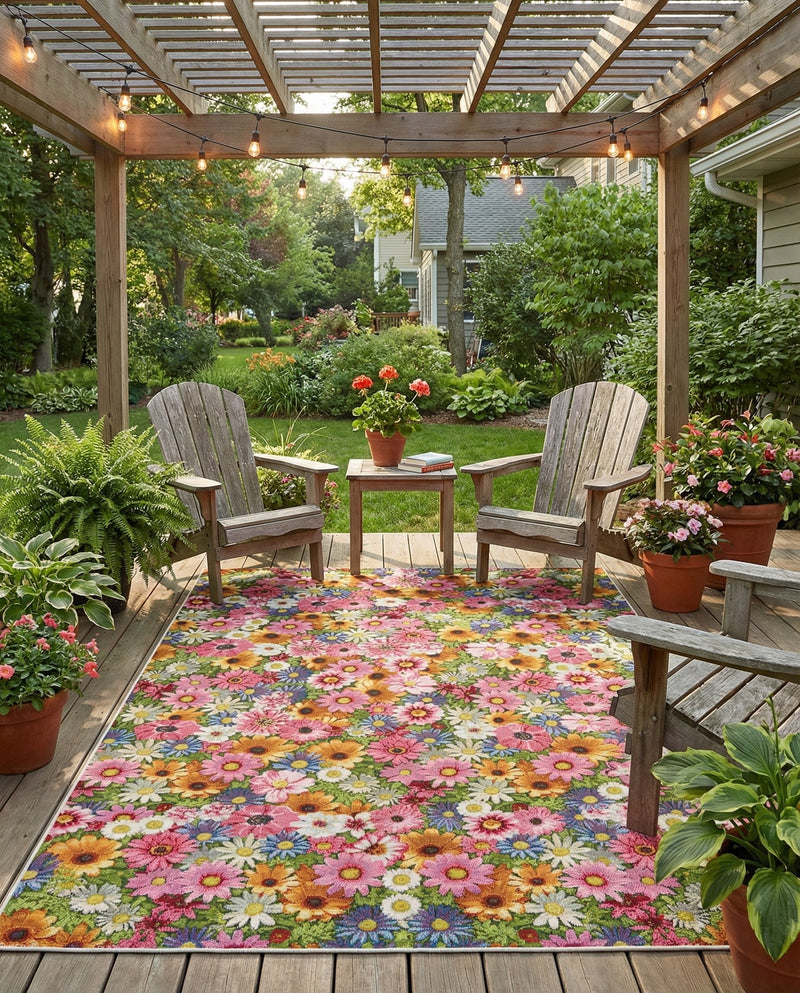 Seaside Blooms Collection Area Rug -  Marseilles Rectangle Multi  lifestyle 47