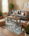 Mediterranean Lattice Collection Area Rug - Santorini (Multi Gray Blue) Square Multi Gray Blue  lifestyle 40