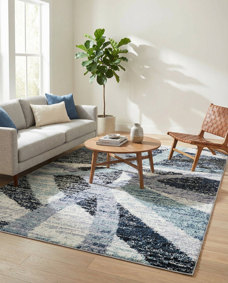 Santa Fe Trails Collection Area Rug -  Navajo Rectangle Gray and Ivory  lifestyle 10