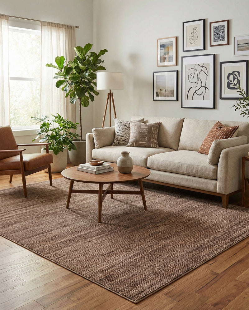 Bloomsbury Elegance Collection Area Rug -  Kensington (Brown) Rectangle Brown  lifestyle 7