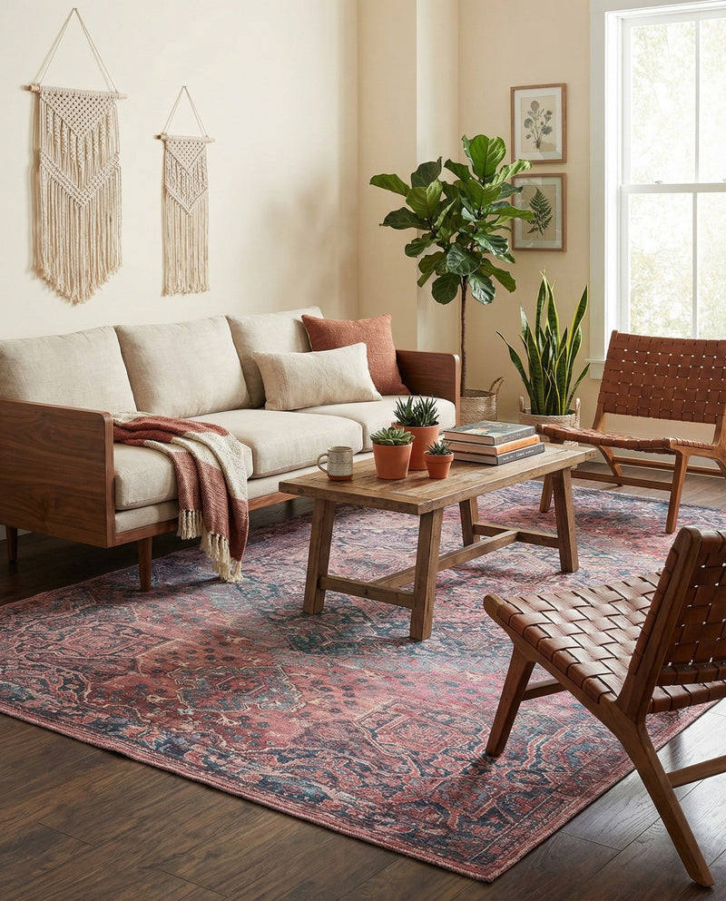 Zahara Oasis Collection Area Rug -  Agadir Rectangle Antique Rust Red  lifestyle 14