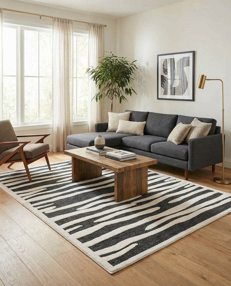 Monochrome Collection Area Rug - Slate Rectangle Gray  lifestyle 20
