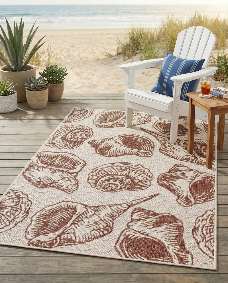 Seaside Haven Rugs Collection Area Rug -  Lighthouse (Ivory Rust Red) Rectangle Ivory Rust Red  lifestyle 17