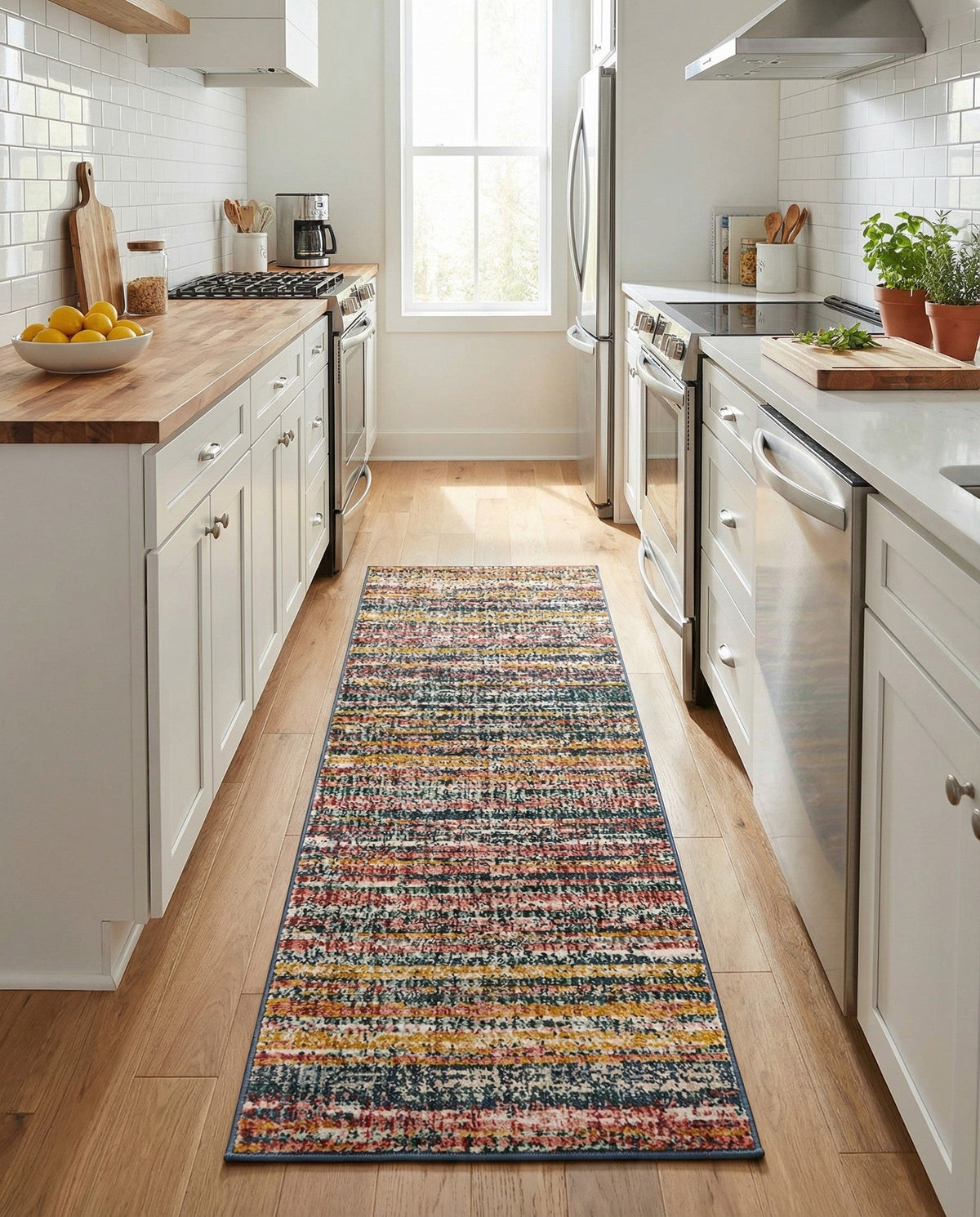 Jewel Oasis Collection Area Rug - Sapphire (Multi) Runner Multi  lifestyle 127