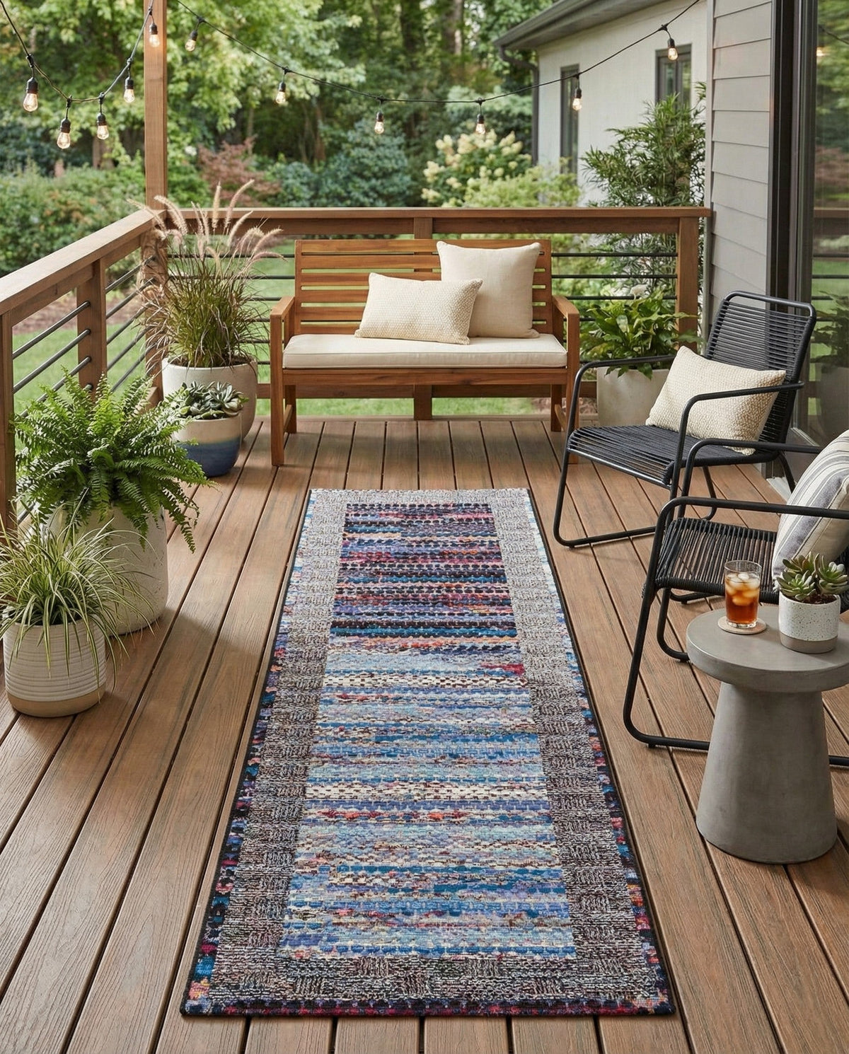 Urban Terrace Collection Area Rug -  Oasis Runner Multi  lifestyle 59