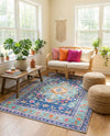 Heritage Elegance Collection Area Rug -  Taj Rectangle Blue  lifestyle 12