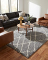 Cozy Haven Shag Collection Area Rug - Serenity (Cloud Gray) Square Cloud Gray  lifestyle 69