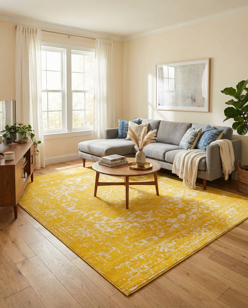 Georgetown Rugs Collection Area Rug - Dupont (Yellow) Rectangle Yellow  lifestyle 8