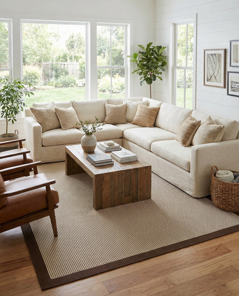 Terrace Fringe Collection Area Rug - Oceanside Rectangle Brown  lifestyle 12