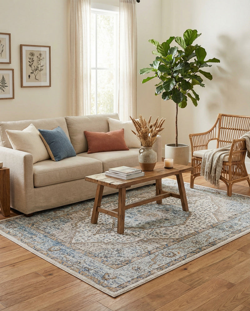 Mykonos Manor Collection Area Rug - Delos Rectangle Blue  lifestyle 18