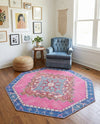 Heritage Elegance Collection Area Rug -  Winterthur (Fuchsia) Octagon Fuchsia  lifestyle 37
