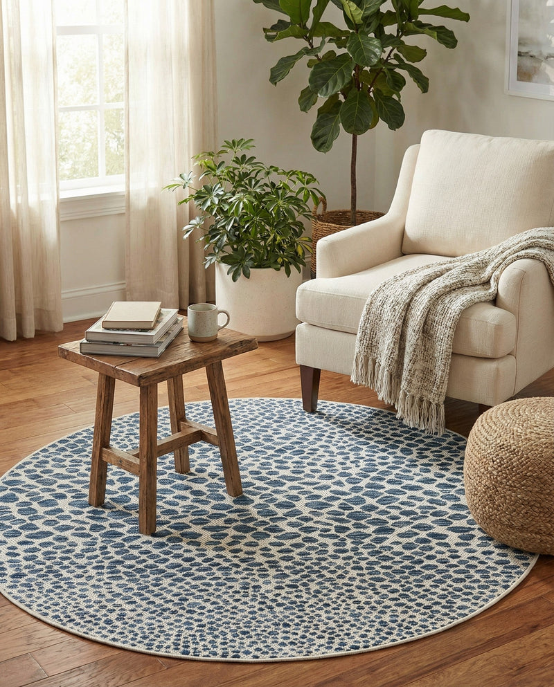 Urban Oasis Rugs Collection Area Rug -  Terrace (Blue) Round Blue  lifestyle 40