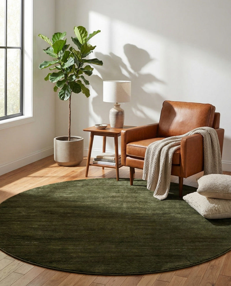 Bloomsbury Elegance Collection Area Rug -  Kensington (Green) Round Green  lifestyle 39