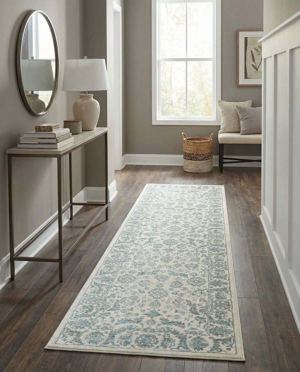 Metro Heights Collection Area Rug -  Astoria Runner Teal  lifestyle 97