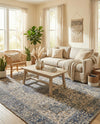 Savannah Threads Collection Area Rug - Charleston Rectangle Blue  lifestyle 19