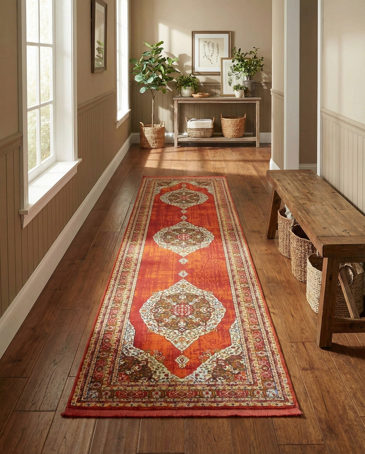 Caribbean Breeze Collection Area Rug -  Windward Runner Red  lifestyle 150