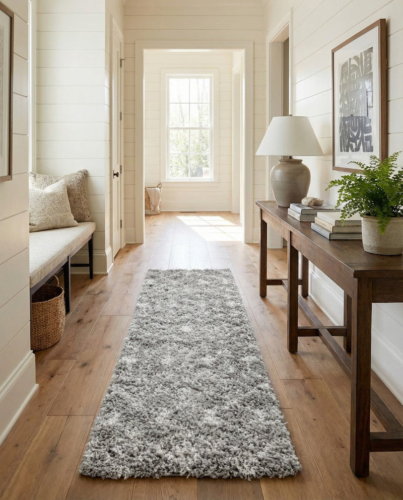 Berber Lattice Shag Collection Area Rug - Atlas (Gray) Runner Gray  lifestyle 29
