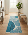 Urban Terrace Collection Area Rug -  Courtyard Runner Blue and Ivory  lifestyle 63