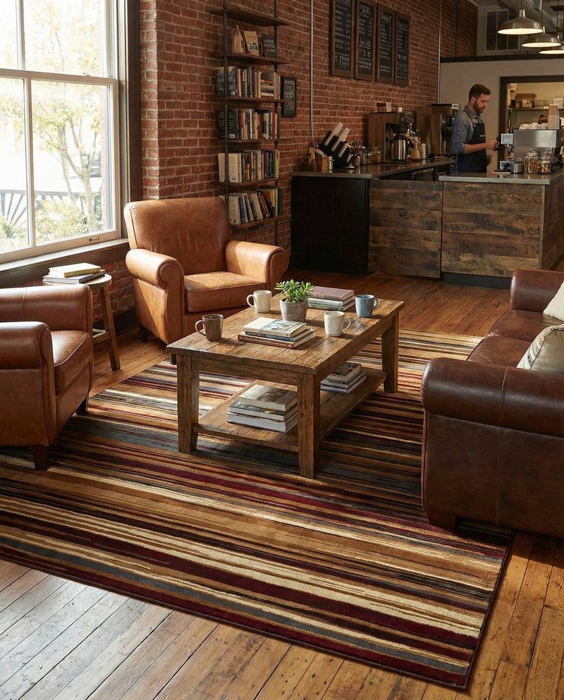 Bistro Lounge Collection Area Rug -  Americano Rectangle Beige  lifestyle 15