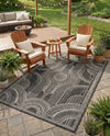 Patio Heritage Collection Area Rug -  Asheville Rectangle Black and White  lifestyle 13