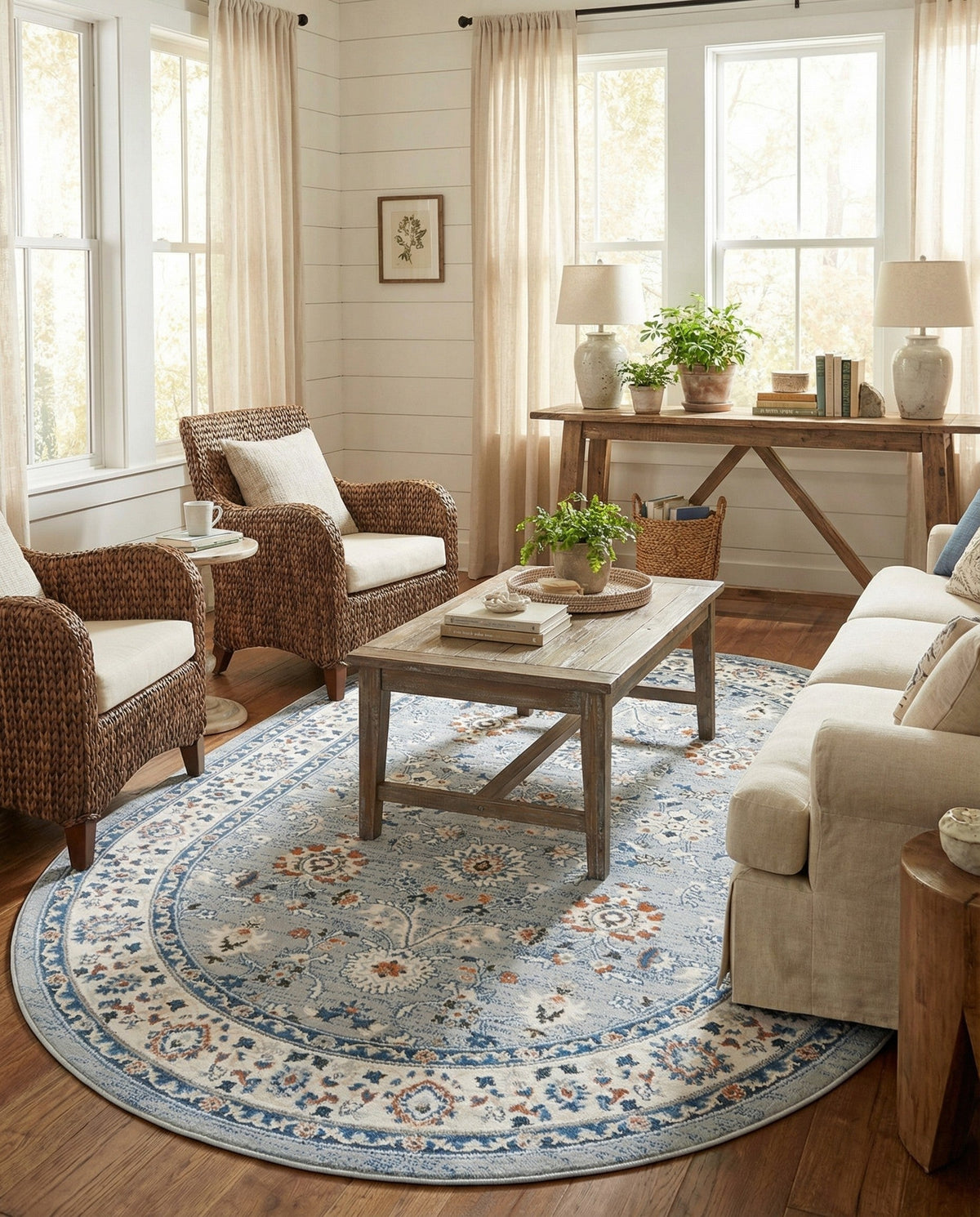 Savannah Elegance Collection Area Rug - Augusta (Aqua Blue) Oval Aqua Blue  lifestyle 103