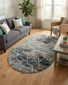 Trellis Mosaic Collection Area Rug - Arborville (Blue Multi) Oval Blue Multi  lifestyle 61
