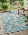 Urban Terrace Collection Area Rug -  Gazebo Rectangle Aqua Blue  lifestyle 19