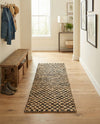 Plaid Savannah Collection Area Rug - Charleston Runner Black and Natural  lifestyle 29