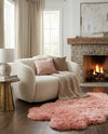 Arctic Lambskin Luxe Collection Area Rug - Tundra Rectangle Pink  lifestyle 39
