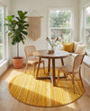 Jewel Oasis Collection Area Rug - Sapphire (Yellow) Round Yellow  lifestyle 58