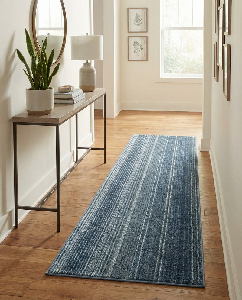 Jewel Oasis Collection Area Rug - Sapphire (Blue) Runner Blue  lifestyle 34