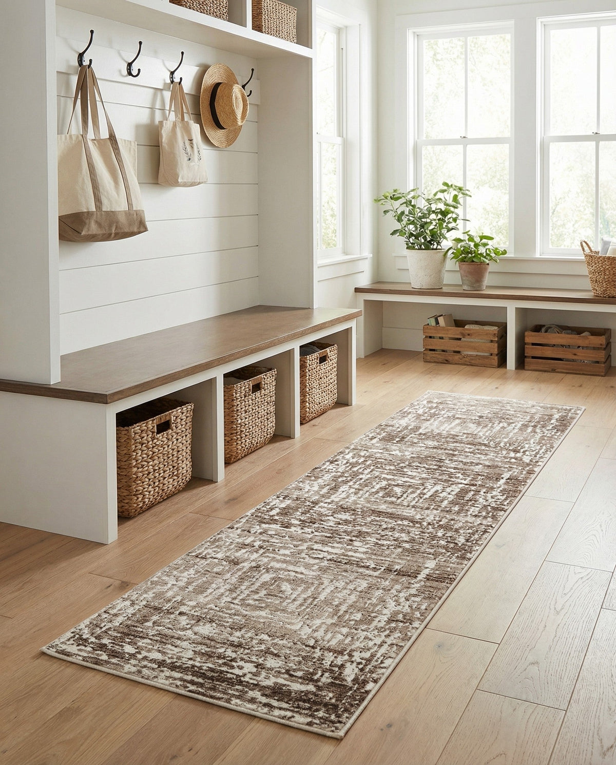 Sanctuary Retreat Collection Area Rug -  Asylum Runner Chocolate Brown  lifestyle 94