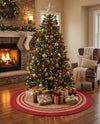 Holiday Hearth Rugs Collection Area Rug - Yuletide Round Natural and Red  lifestyle 21