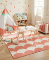 Wonder Tykes Collection Area Rug - Sparklewood Rectangle Soft Coral Pink  lifestyle 8