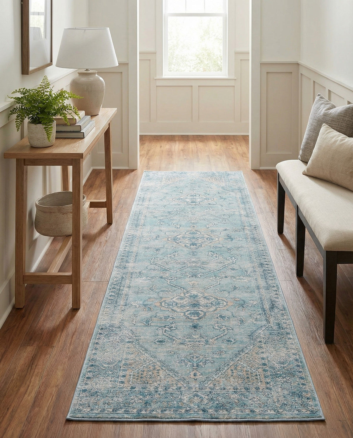Coastal Haven Collection Area Rug -  Marina Runner Blue  lifestyle 98
