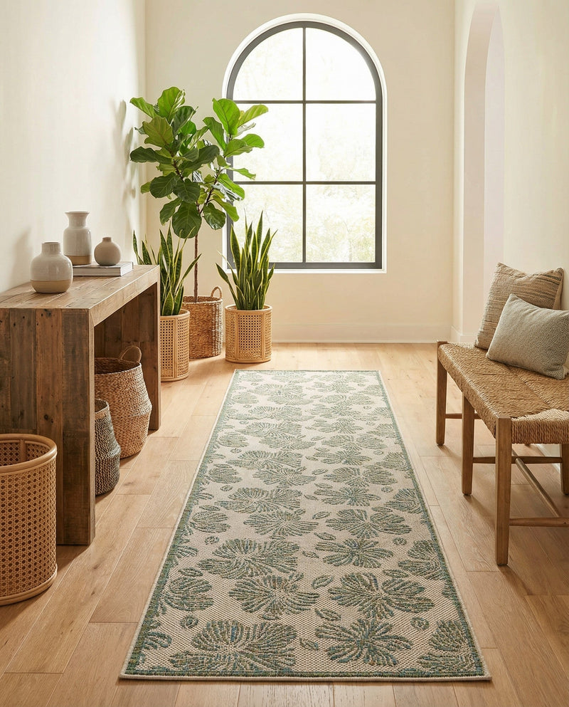 Coastal Terrace Collection Area Rug -  Marina Runner Ivory and Beige  lifestyle 57