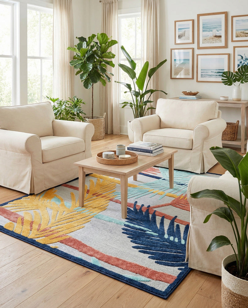 Caribbean Terrace Collection Area Rug - Antigua Rectangle Gray  lifestyle 22