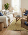 Coastal Haven Striped Jute Collection Area Rug - Marina Rectangle Yellow and Navy  lifestyle 34