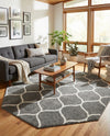 Trellis Mosaic Collection Area Rug -  Pergolatown (Dark Gray) Octagon Dark Gray  lifestyle 53