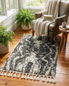 Cozy Cove Shag Collection Area Rug -  Seabreeze Rectangle Black and White  lifestyle 39