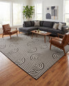 Urban Terrace Collection Area Rug -  Uptown Square Black and White  lifestyle 78