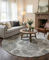 Riviera Elegance Collection Area Rug -  Monaco (Light Gray) Round Light Gray  lifestyle 79