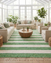 Tassel Trail Collection Area Rug - Pathway (Green and Ivory) Rectangle Green and Ivory  lifestyle 19