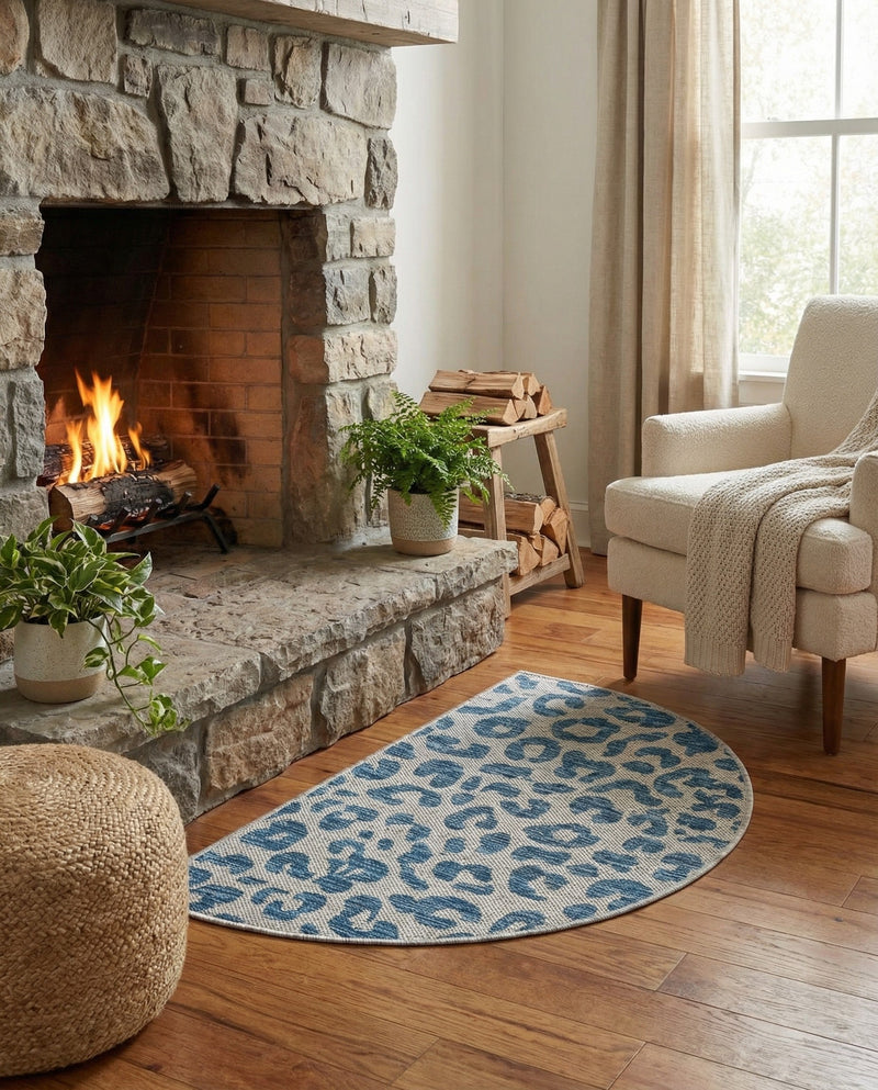 Savannah Escape Collection Area Rug -  Amazon (Blue) Hearth Blue  lifestyle 32