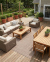 Seaside Stripes Collection Area Rug -  Boardwalk (Natural) Rectangle Natural  lifestyle 20