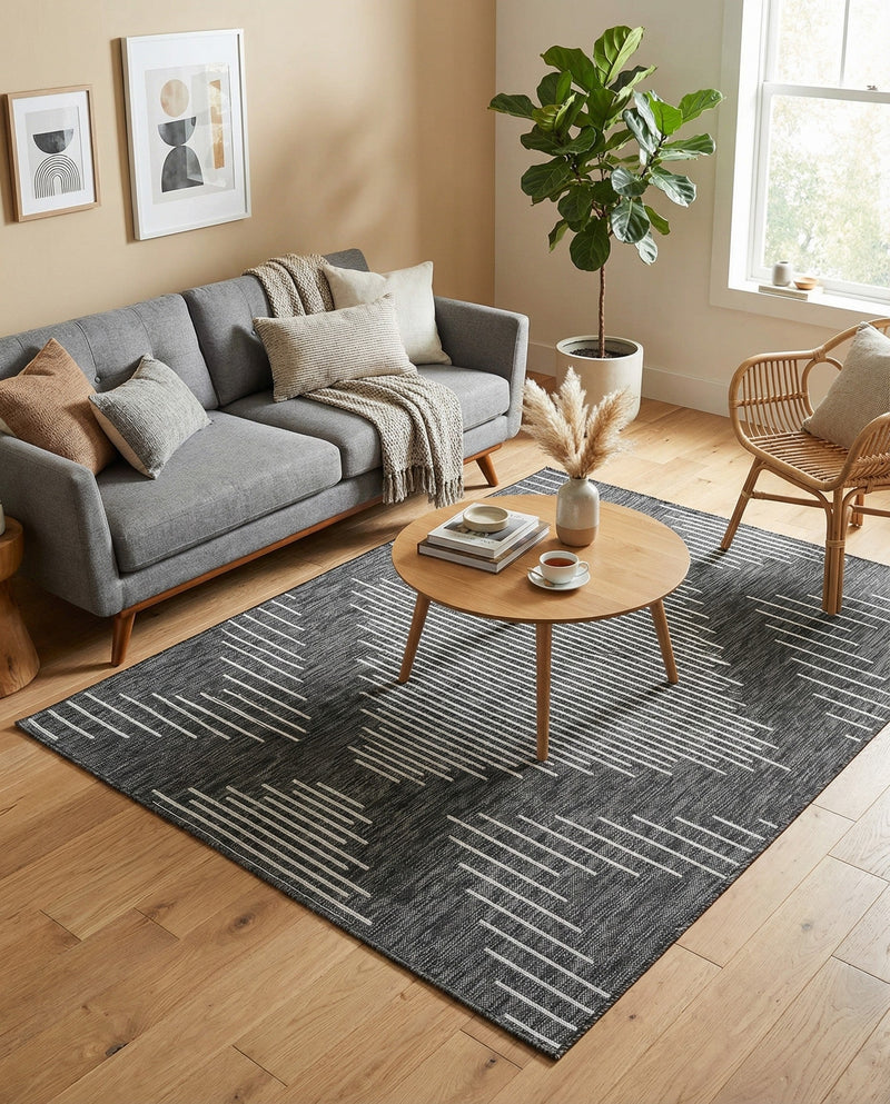 Urban Terrace Collection Area Rug -  Chelsea (Charcoal Gray) Rectangle Charcoal Gray  lifestyle 33