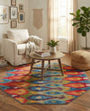 Urban Terrace Collection Area Rug -  Compass Octagon Multi  lifestyle 62