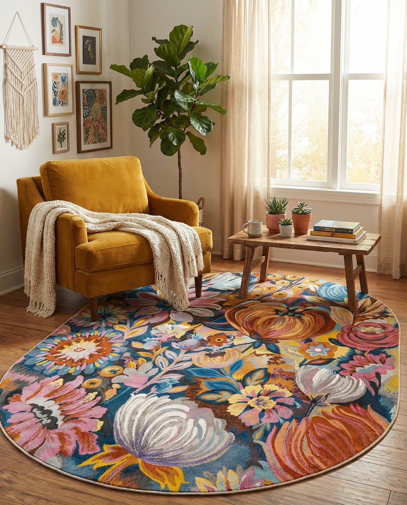 Meadow Breeze Collection Area Rug -  Daffodil Oval Multi  lifestyle 23