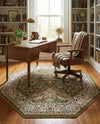 Persian Elegance Collection Area Rug -  Kerman (Green) Octagon Green  lifestyle 85